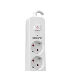 S-link SPG501S 1.5m 1.5mm 100% Bakır 750 Joule 5 li Anahtarlı Akım Korumalı Priz