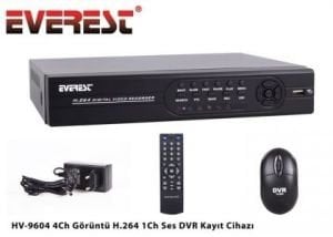 Everest HV-9604 4Ch Görüntü H.264 1Ch Ses DVR Kayıt Cihazı
