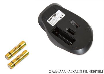 Everest SM-360 Usb Metalik Yeşil 3D Optik Süper Sessiz Alkalin Pil Kablosuz Mouse