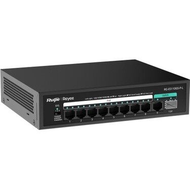 Ruijie Reyee RG-ES110GS-P-L 10 Port Gigabit Yönetilmeyen PoE+ Switch 8 Port PoE+ 120W 1 SFP