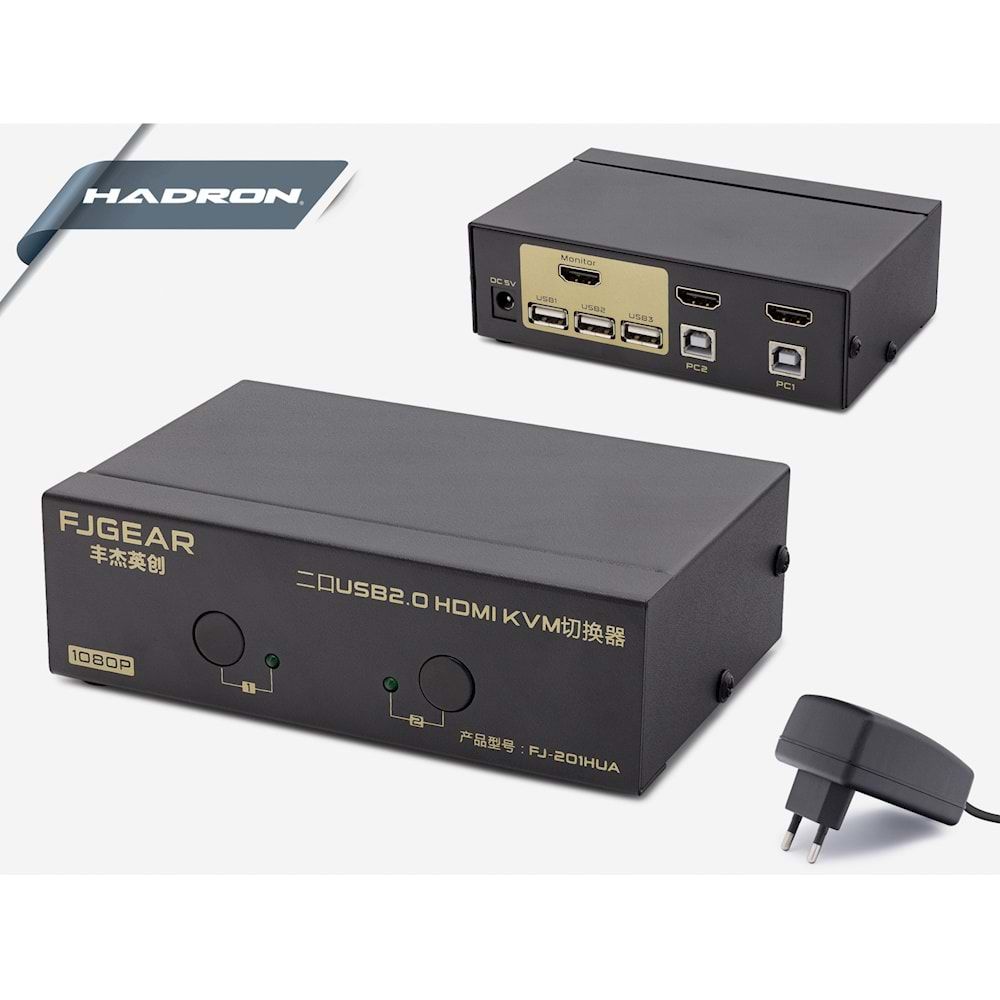 HADRON HD249 USB+HDTV KVM SWITCH 3 PORT