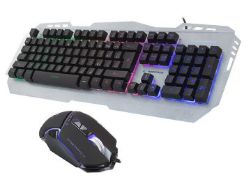 Everest Rampage KM-RX8 Usb Gökkuşağı Zemin Aydınlatmalı Q Metal Kasa Oyuncu Klavye + Mouse Set