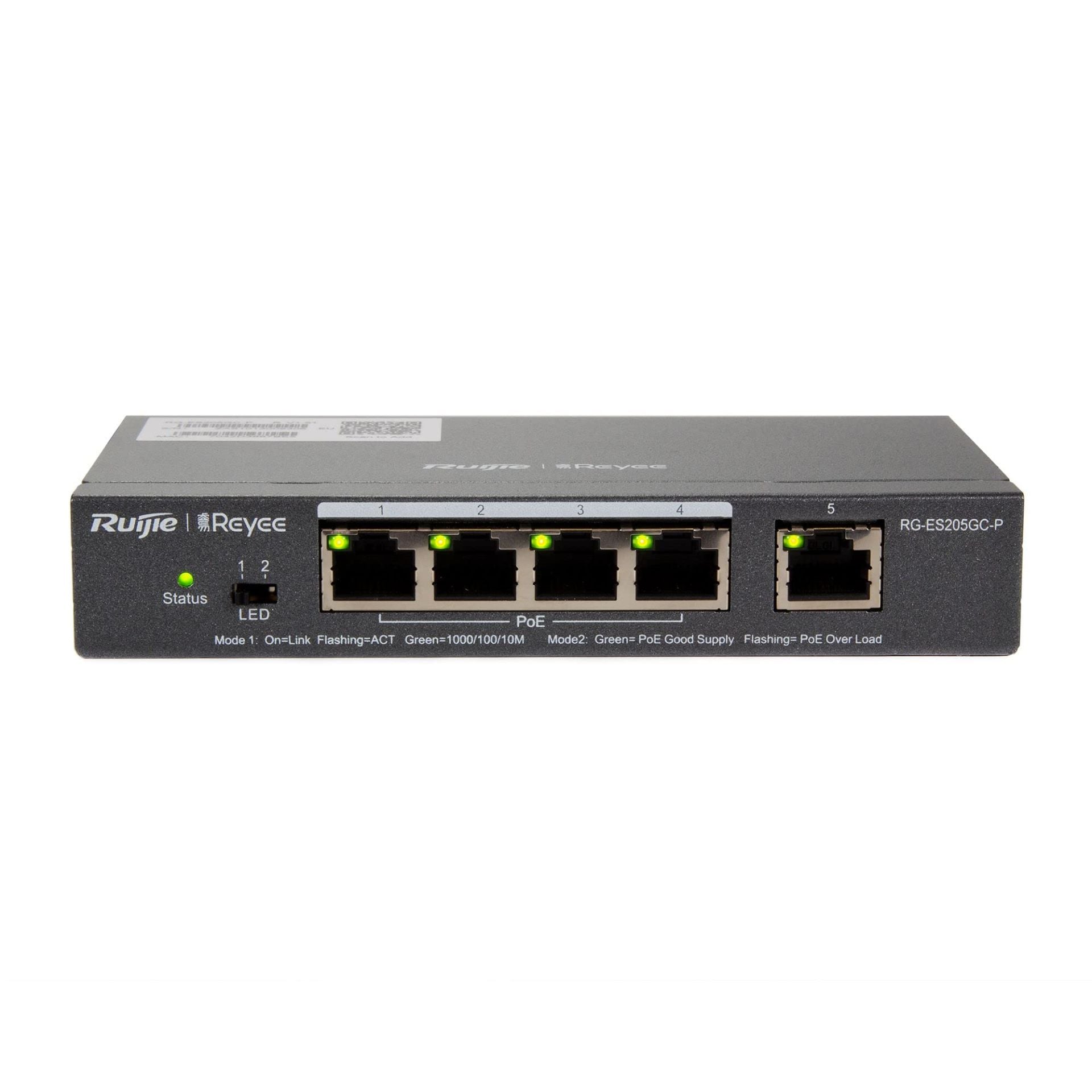 Reyee RG-ES205GC 5 Portlu, 10/100/1000 Gigabit, Yönetilebilir Switch