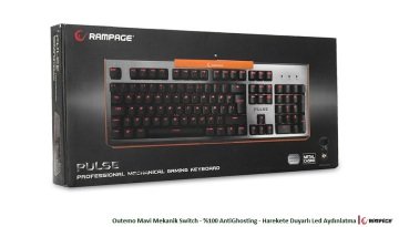 Everest Rampage KB-R15 Pulse Siyah/Turuncu Outemo Mavi Mekanik Tuşlu Oyuncu Klavye - Sağlam Metal Kasa Makro %100 Anti Ghosting