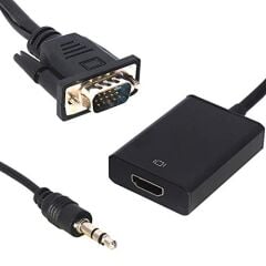 18637 - POWERMASTER PM-18637 VGA TO HDMI FEMALE CONVERTER CABLE - POWERMASTER PM-18637 VGA ERKEK TO HDMI DİŞİ SES GİRİŞLİ VGA TO HDMI DÖNÜŞTÜRÜCÜ KABLO