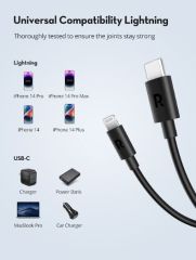 RP-CB1016 Type-C to Lightning Cable 1m TPE Black