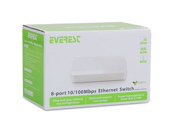 Everest ESW-108 8 Port Ethernet Switch Hub (10/100Mbps)