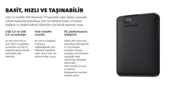 WD Elements 2TB Taşınabilir Disk - 2.5'' WDBU6Y0020BBK-WESN