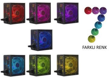Everest RGB-450A Real-400W Peak 450W 12cm RGB LED Fanlı Power Supply