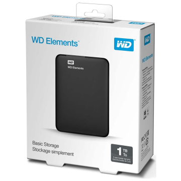WD Elements 1TB 2,5'' USB3,0 (WDBUZG0010BBK), Harici HDD, Siyah