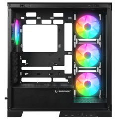 Rampage HYDRA V2 BLACK Type-C+USB3.0 Temperli Camlı 4*ARGB Infinity Fan+Hub E-ATX Exclusive Gaming Oyuncu Kasası