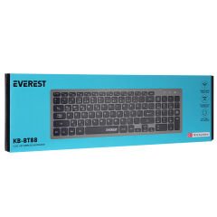 Everest KB-BT88 Siyah/Gri Bluetooth Ultra İnce Q Mac/Win/Android/Ios Uyumlu Kablosuz klavye