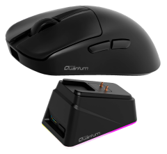 Quantum Gaming Fluxmose G13 Pro 3Mod Siyah Kablosuz Mouse (USB-C/2.4G/BT) 400mAh RGB Sarj İstasyonu