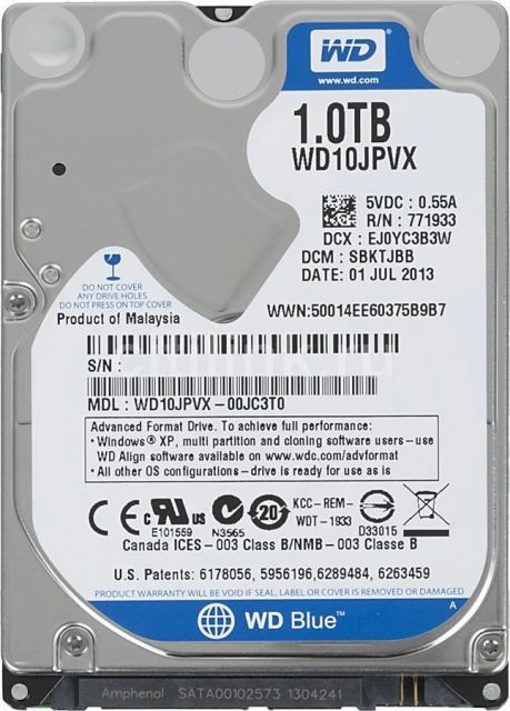 Western Digital WD10JPVX 2.5'' 1TB 5400RPM SATA3 8MB BLUE NOTEBOOK HDD