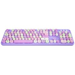 Everest ROUND KM-6282 Renkli Tuşlu Mor Kablosuz Q Multimedia Klavye + Mouse Set