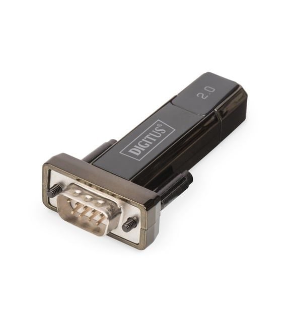 Digitus USB 2.0 <-> RS232 (Seri) Çevirici, USB A erkek - DB9 erkek, USB uzatma kablosu dahil