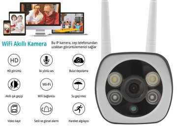 Everest DF-803W 2.0 MP HD Lens 3.6mm IP Smart Wifi Network TF Card Güvenlik Kamerası Yoosee