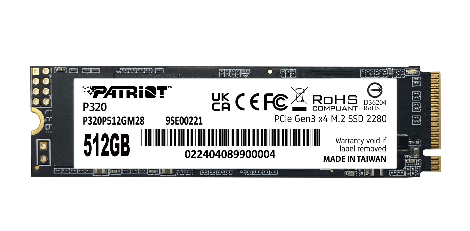 Patriot P320 512GB 3000/2200MB/s NVMe M.2 SSD Disk (P320P512GM28)
