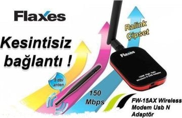 FW-15AX 150Mbps 5Dbi Anten 1 Km Menzilli Win8 Destekli USB Wireless Adaptör