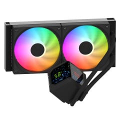 Rampage HELIOS D24 Siyah 12cm Fan Sıcaklık Göstergeli Intel LGA1700/AMD AM5 ARGB 240mm Sıvı Soğutmalı CPU Fan