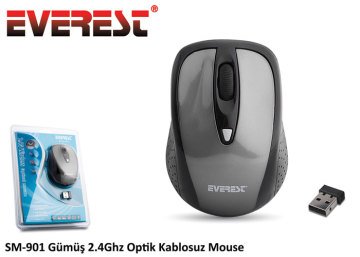 Everest SM-901 Gri 2.4Ghz Optik Kablosuz Mouse