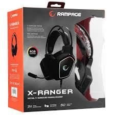 Rampage X-RANGER Siyah 7.1 Surround Sound System RGB Ledli Mikrofonlu Oyuncu Kulaklığı